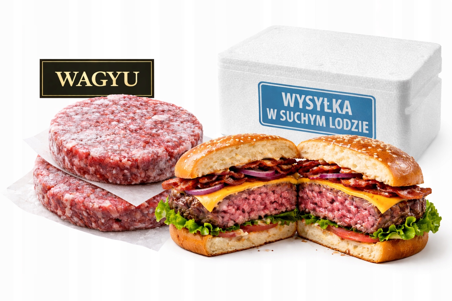 Burgery wagyu zmrazené 2x200g kvalita hovězí maso zmrazené suchý led