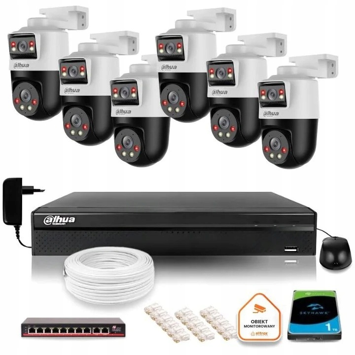 Sada na monitorovanie Ip 6x SDT2A200-2F-NB-A-PV 2mpx IR50 otočná