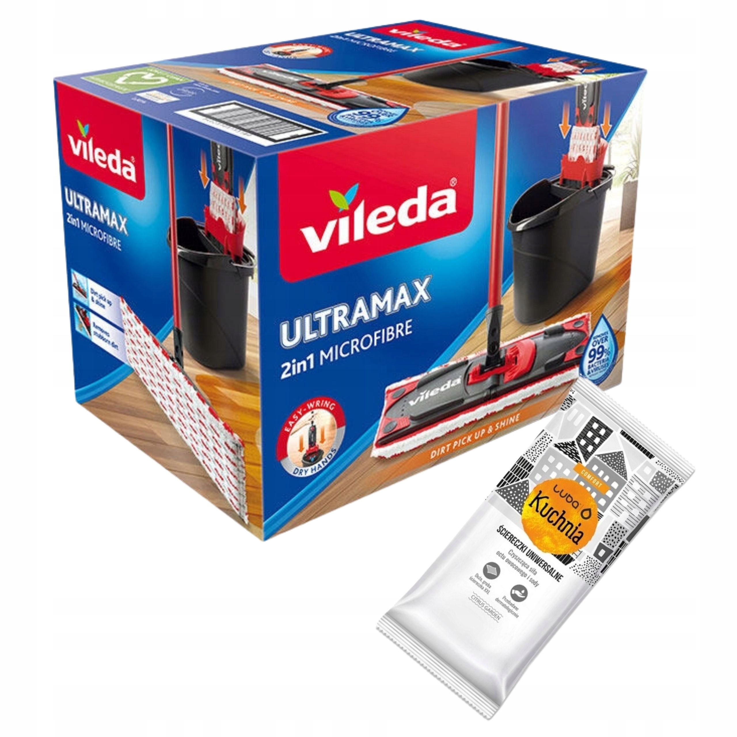 Levně Set Vileda Ultramax Mop+ Kbelík Ždímač Vložka do mopu v Kartonu