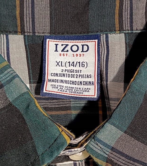 IZOD Koszula chłopięca w kratę r164/170 14/16l E69 Rozmiar 164
