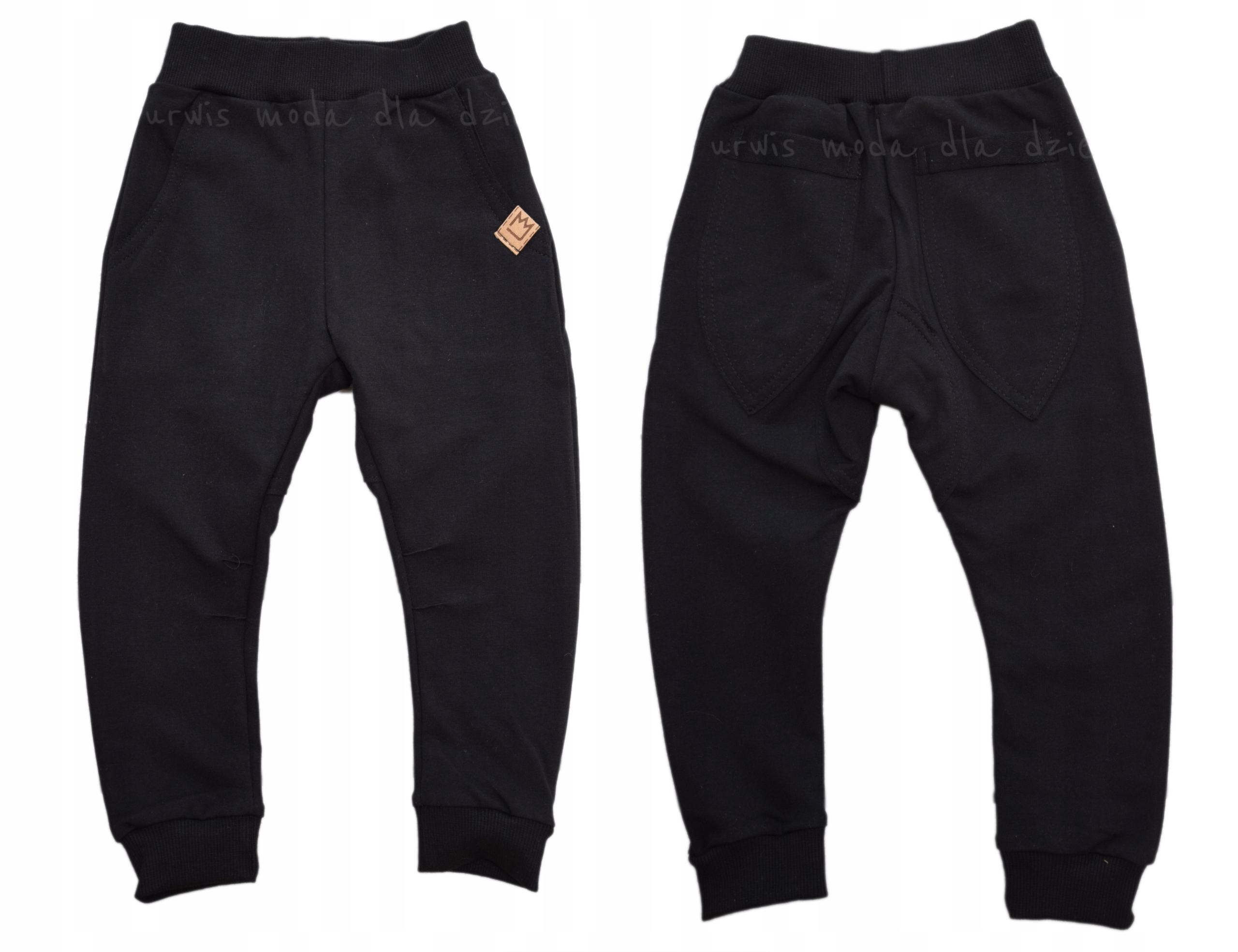 

MIMI Spodnie Dresowe Joggery baw. czarne 86 92