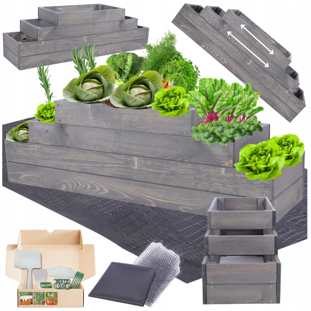 Kaskádová nastaviteľná impregnácia zeleninový záhon vyvýšená 36x120x30