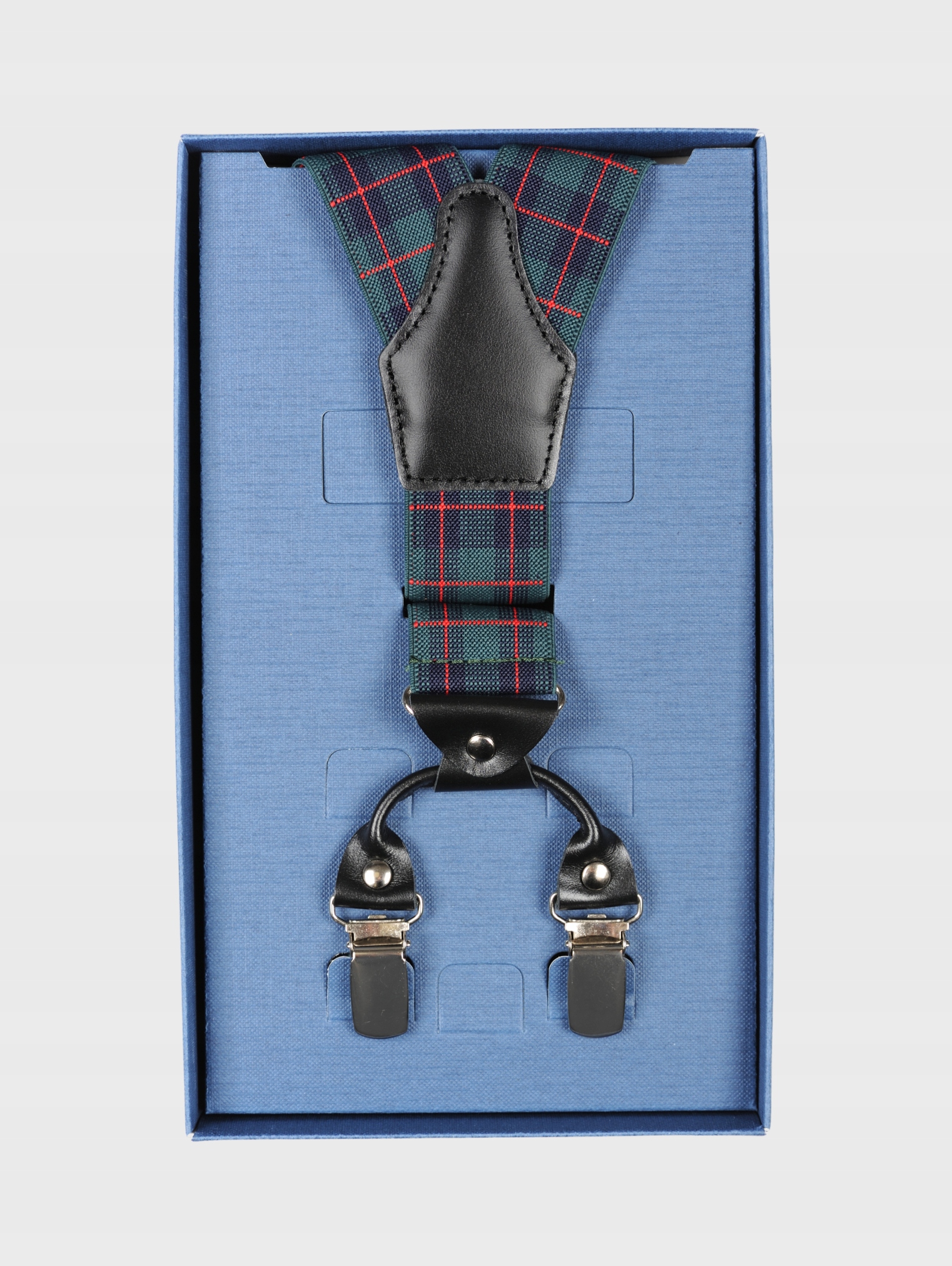 Szelki męskie zielone w kratę One Size