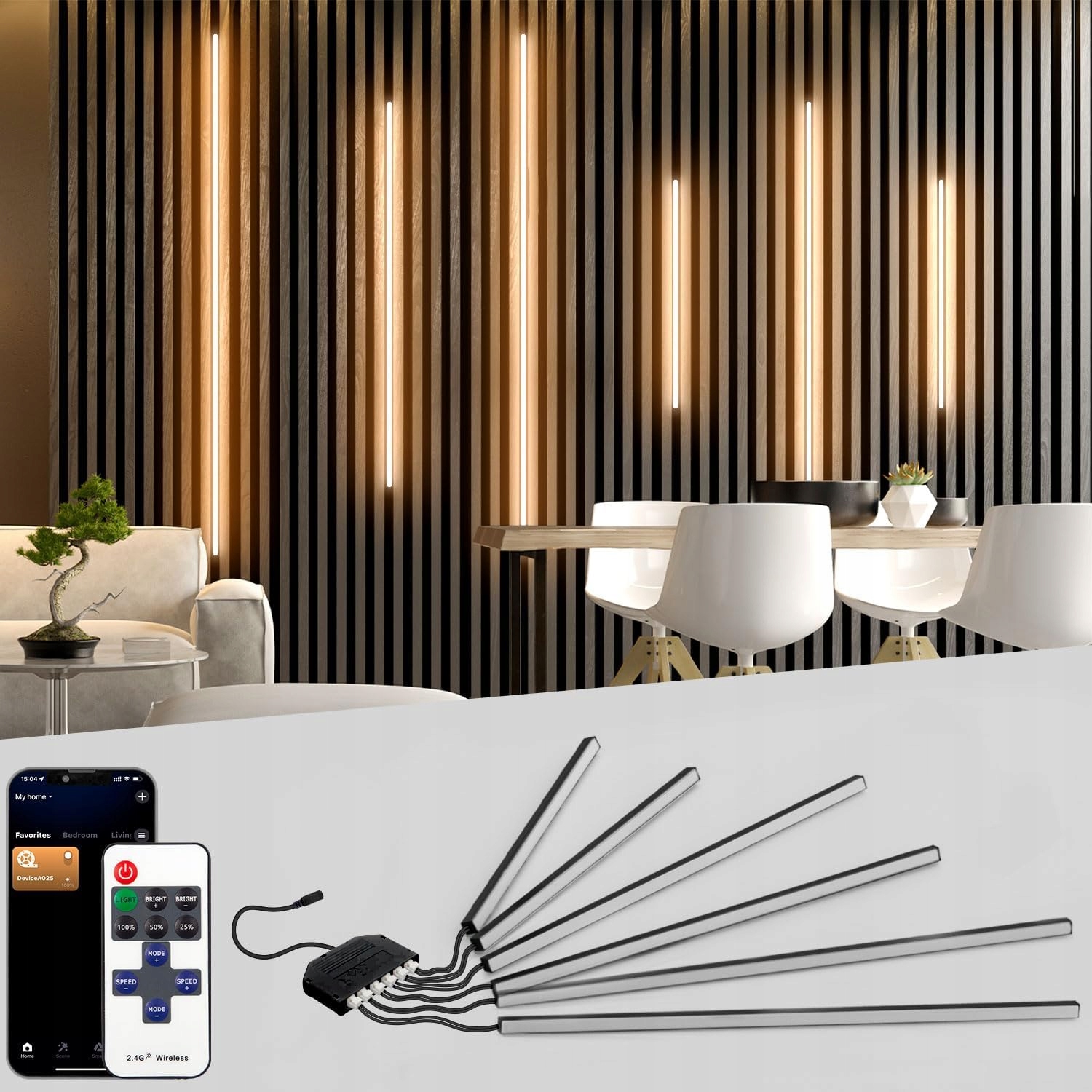 Led páska Maxim pre akustické panely 4 kusy 40W 24V DC Neutrálna biela