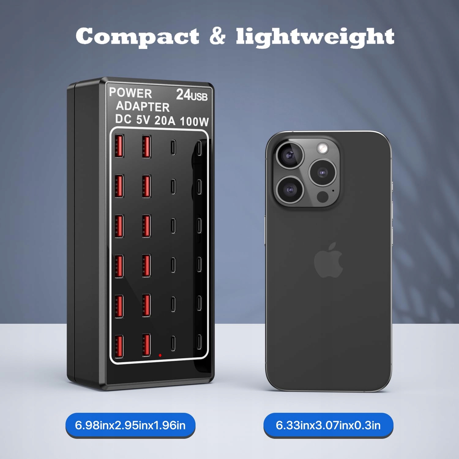 Ładowarka USB C 24-Port 100W USB-C Charger for iPhone, Samsung, Google — miniatura 5