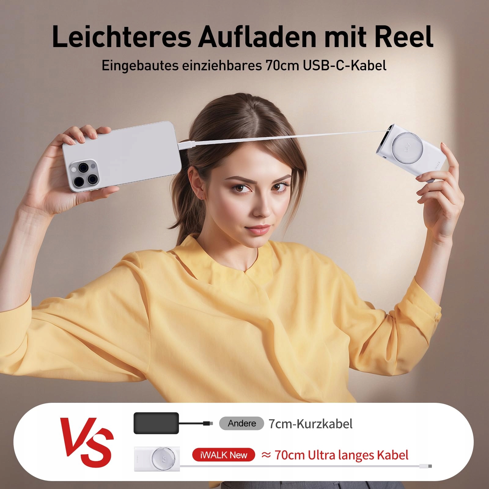 IWALK Powerbank 10000mAh USB-C 30W Fast Charging for iPhone Samsung — miniatura 3