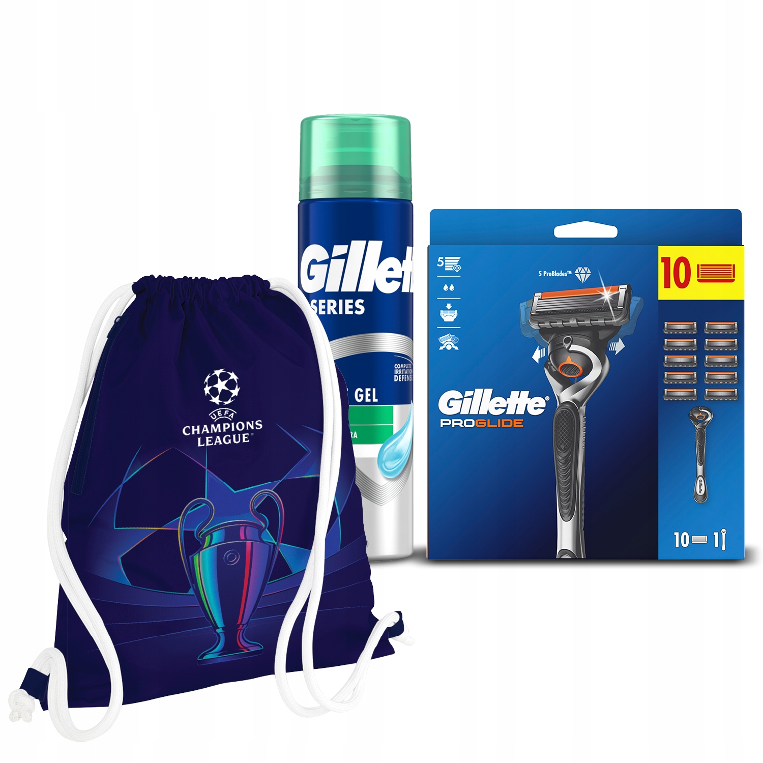 Zestaw Gillette ProGlide maszynka 10 ostrzy Żel Sensitive Ucl