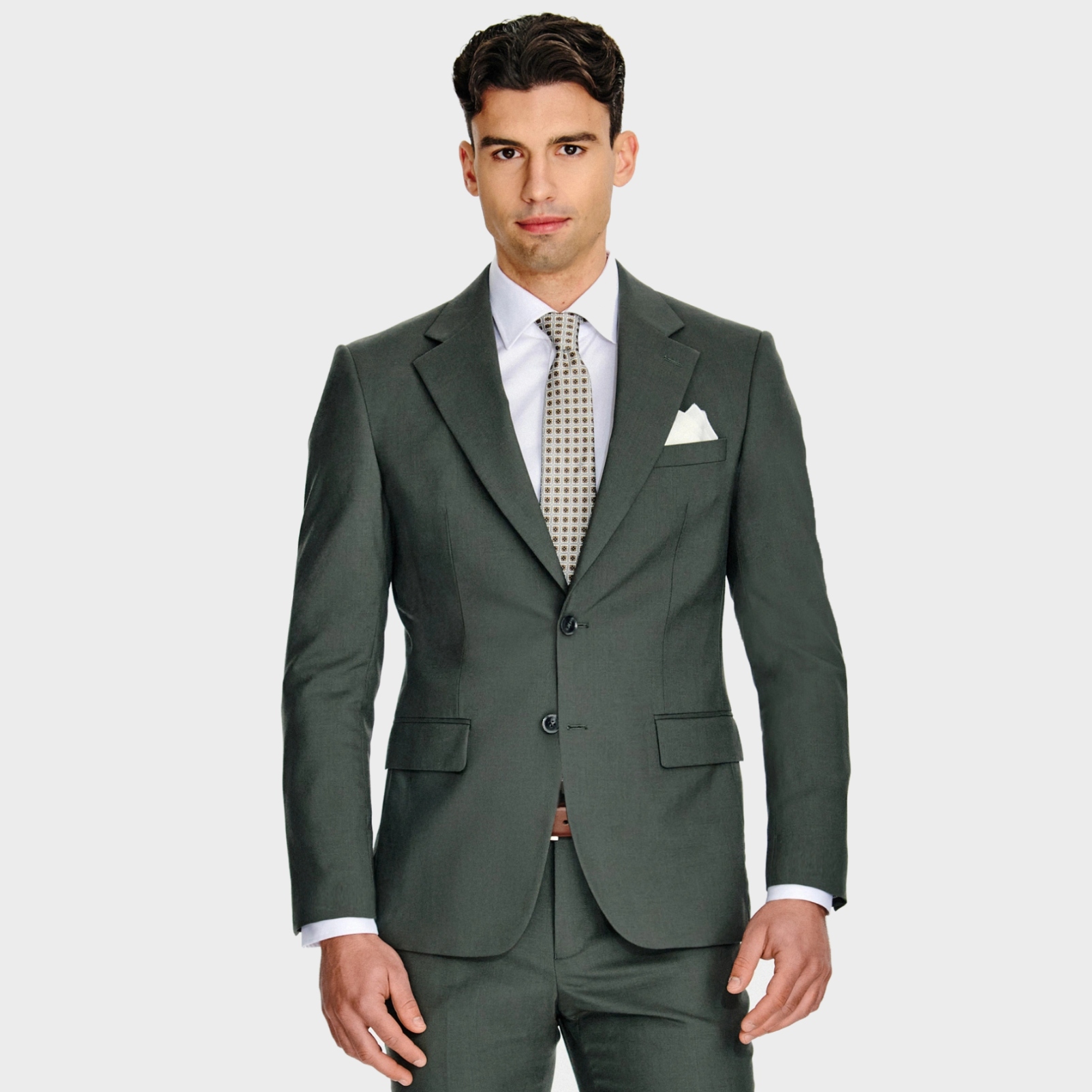 Zelená sako bunda ze 100% vlny Slim Fit Pako Lorente vel