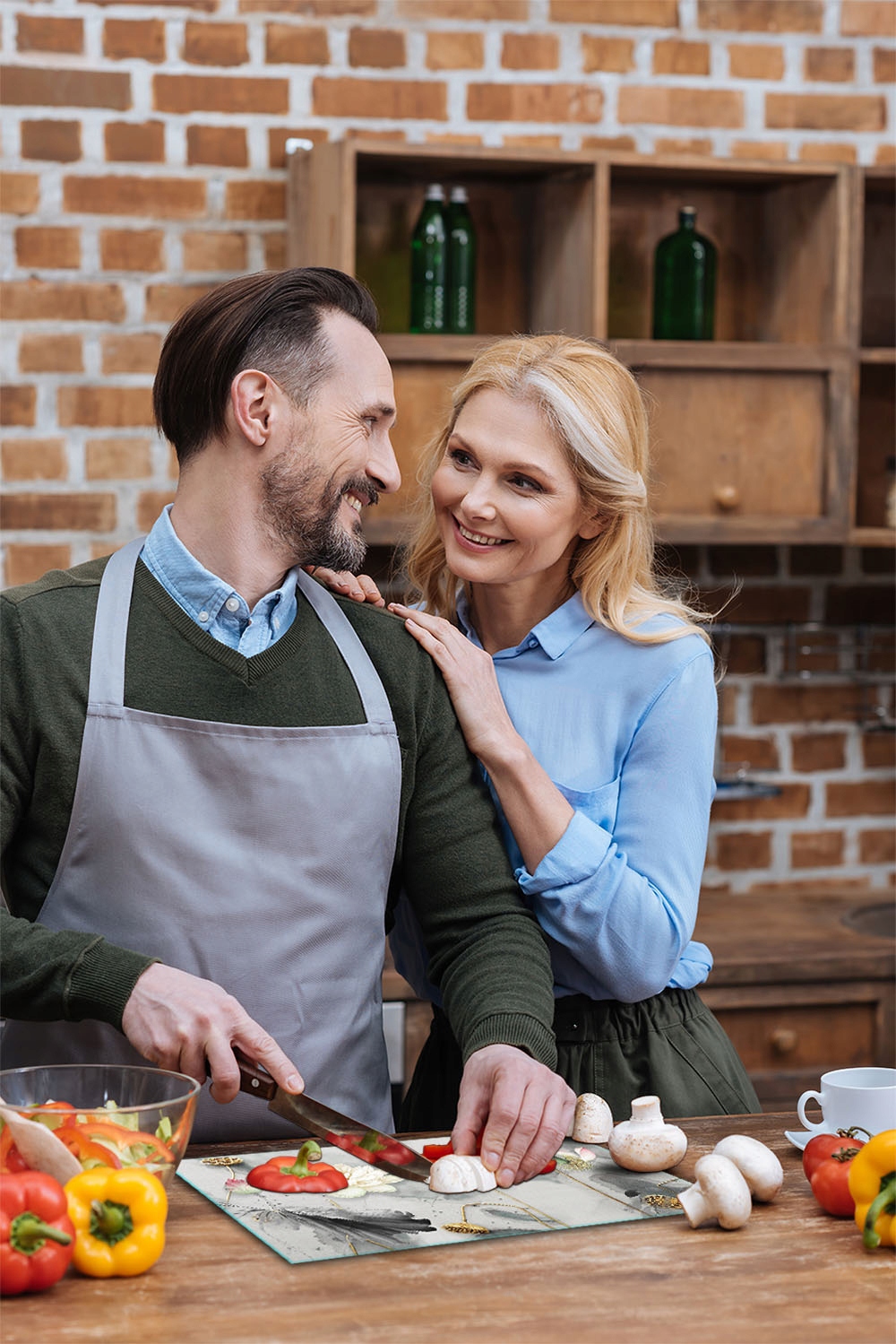 SZKLANA DESKA DO KROJENIA 52x30 KWIATY SZKŁO HARTOWANE Szerokość produktu 52 cm