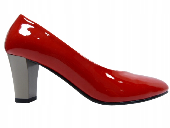 Červené kožené lodičky na podpatku Sala 37