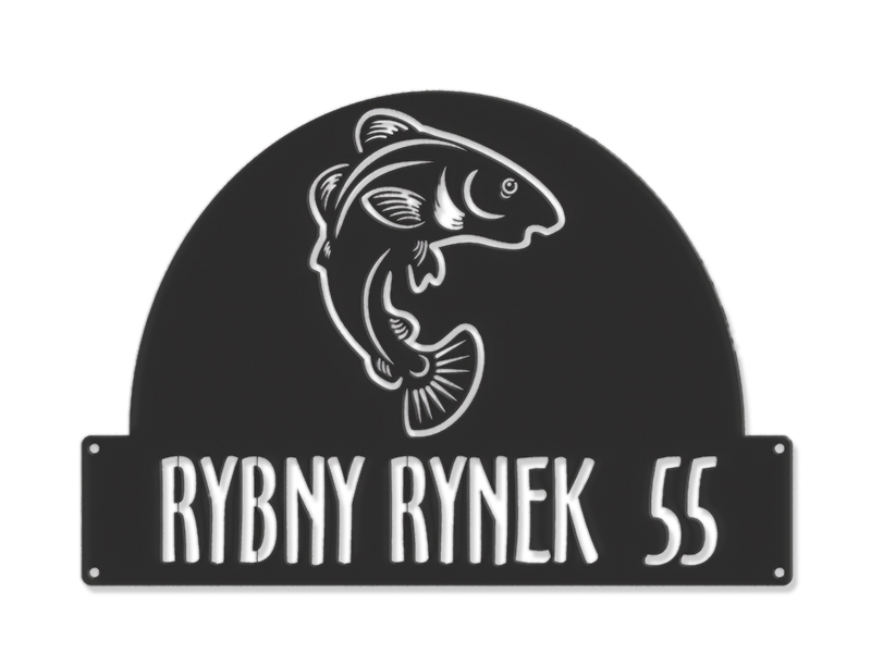 Číslo Na Dom 48 cm Tabuľa Adresa Oceľ 2 mm Rybná Trhová Súprava