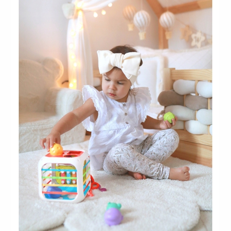 MONTESSORI OKTATÓ KOCKA 7in1 CIMBALOM ÉPÍTŐKOCKA RADÍR Gyermek életkora 6 hónap <