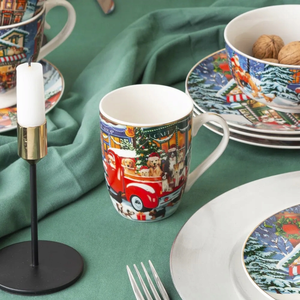 Kubek świąteczny z Mikołajem Altom Design Magiczna Wioska 320 ml Prezent Marka Altom Design