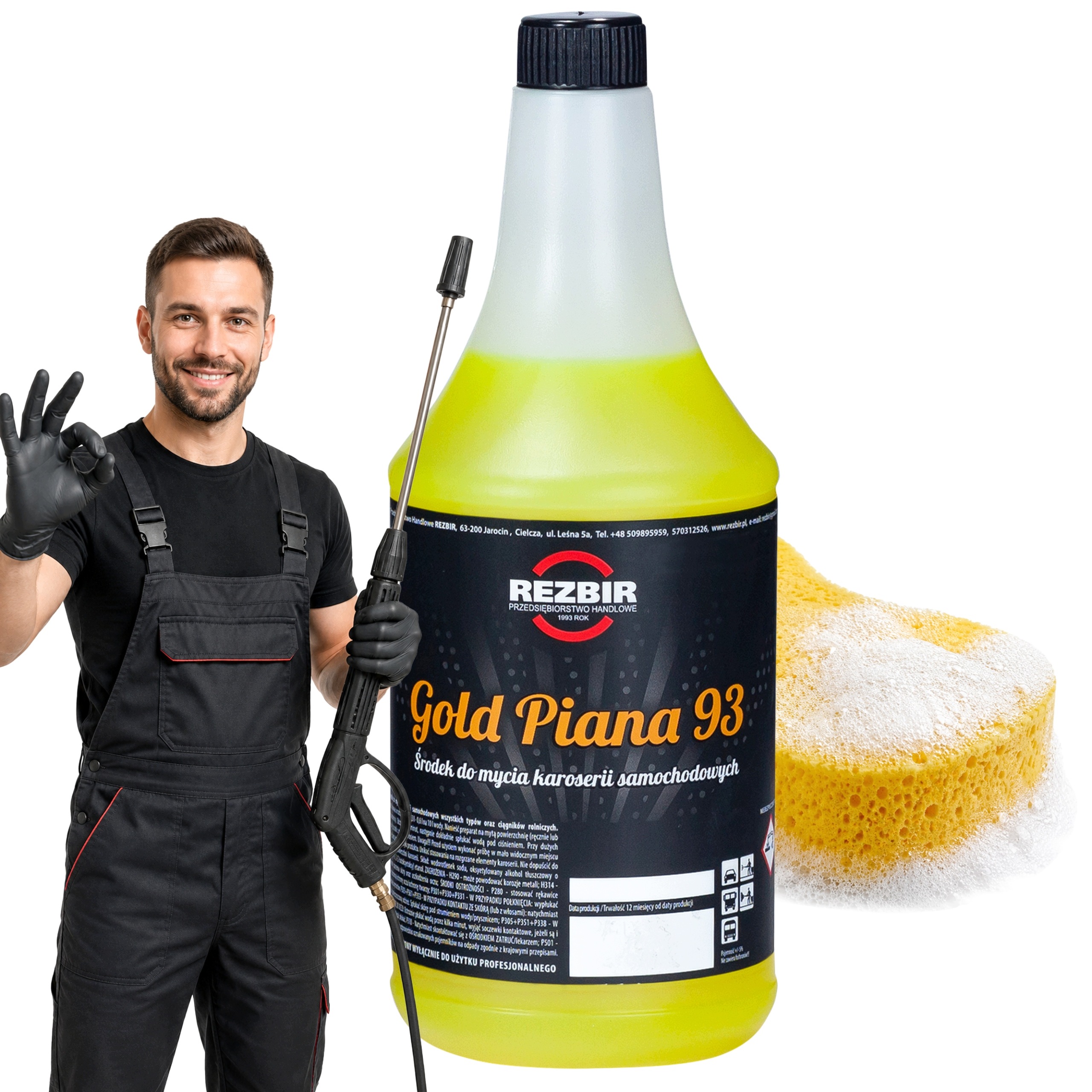 Aktywna piana do mycia ciągników maszyn rolniczych Rezbir Gold Piana 93 1 l