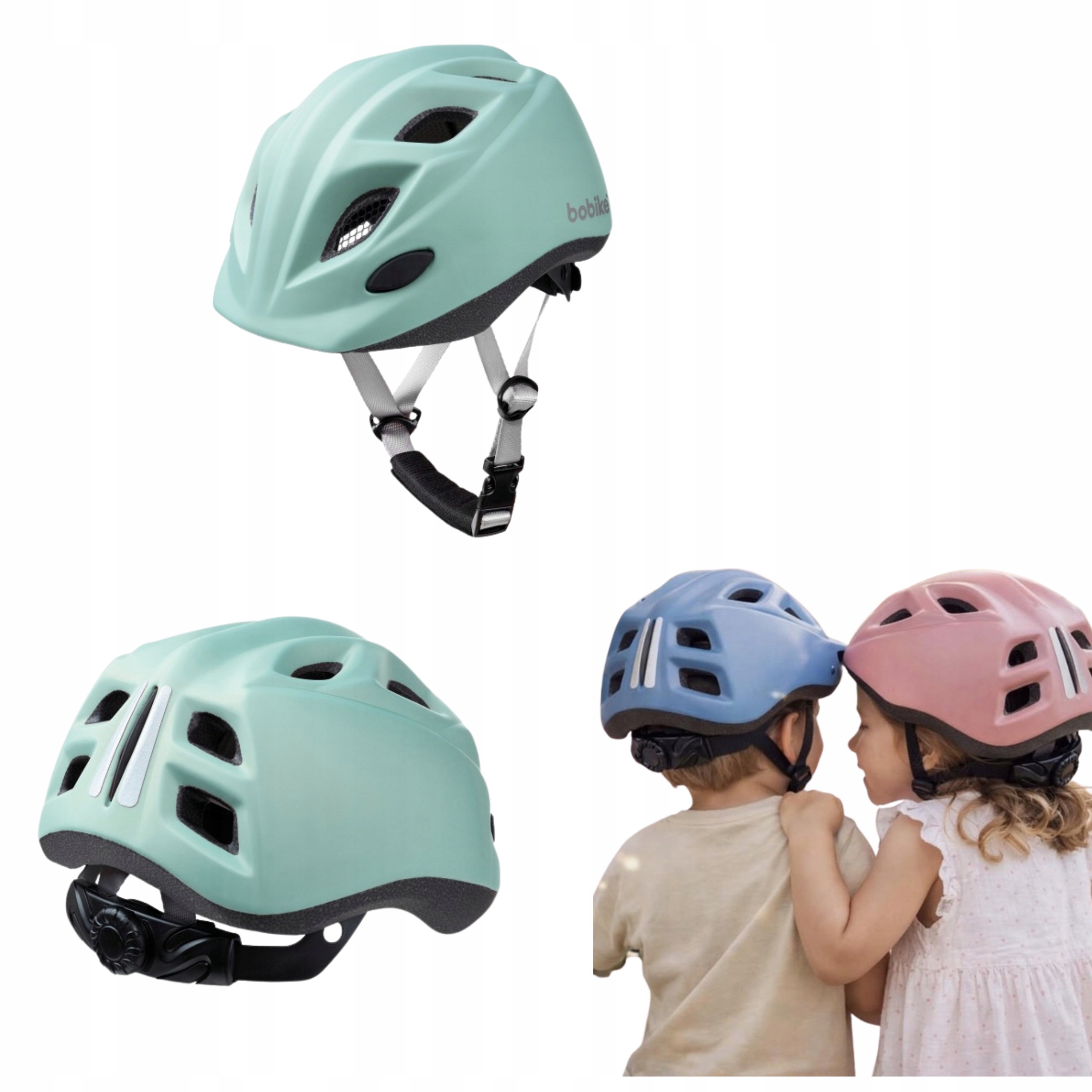 Kask rowerowy dziecięcy regulowany Xxs 44-48 cm miętowy Marshmallow Bobike