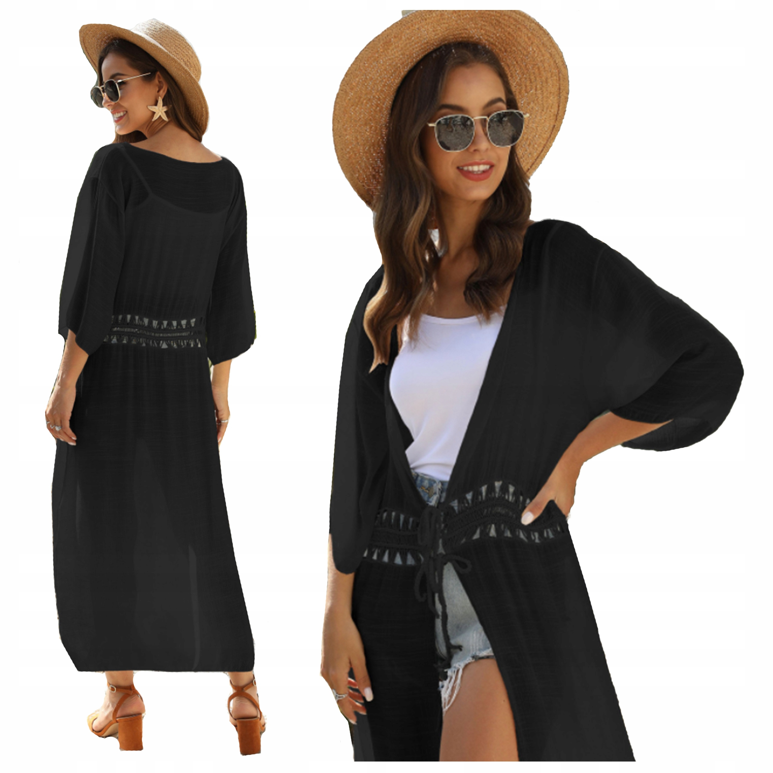 

Pareo letnia tunika długa narzutka plażowa Boho