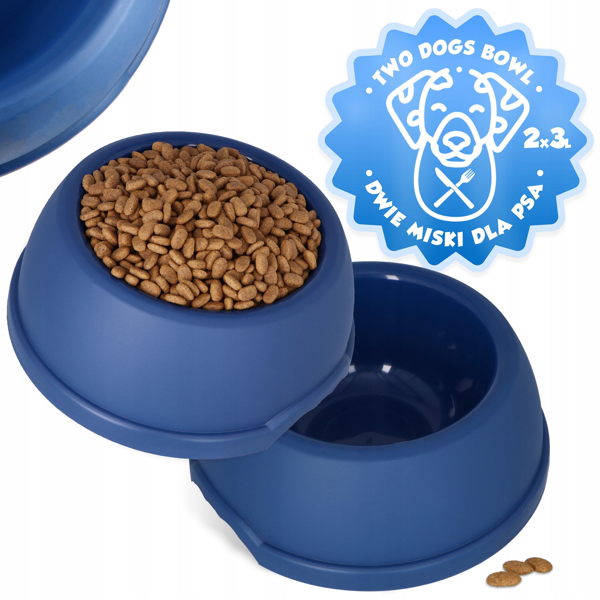 Levně 2x Velká Miska Pro Psa 3 Plastová Protiskluzová Miska Na Vodu XL Velkých Ps F8