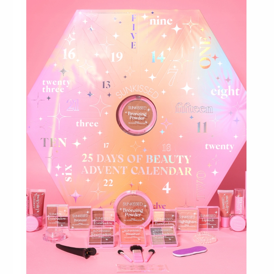Адвент-календарь Sunkissed 25 Days of Beauty, сюрпризы для макияжа — фото 3