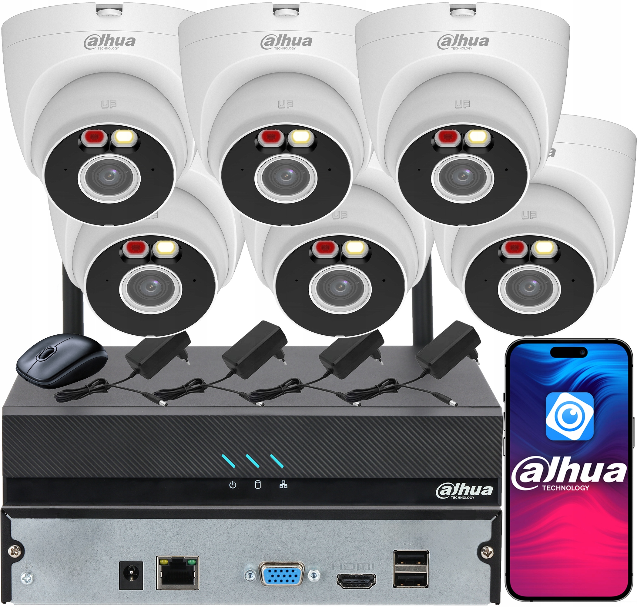 Monitorování Dahua pro 6 kamer 5MPx T5A-PV Smart Dual Light Audio Mikrofon