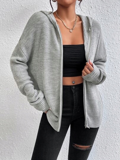 SHEIN SWETER DAMSKI SZARY Z KAPTUREM BASIC 38 ŁOA Marka Shein