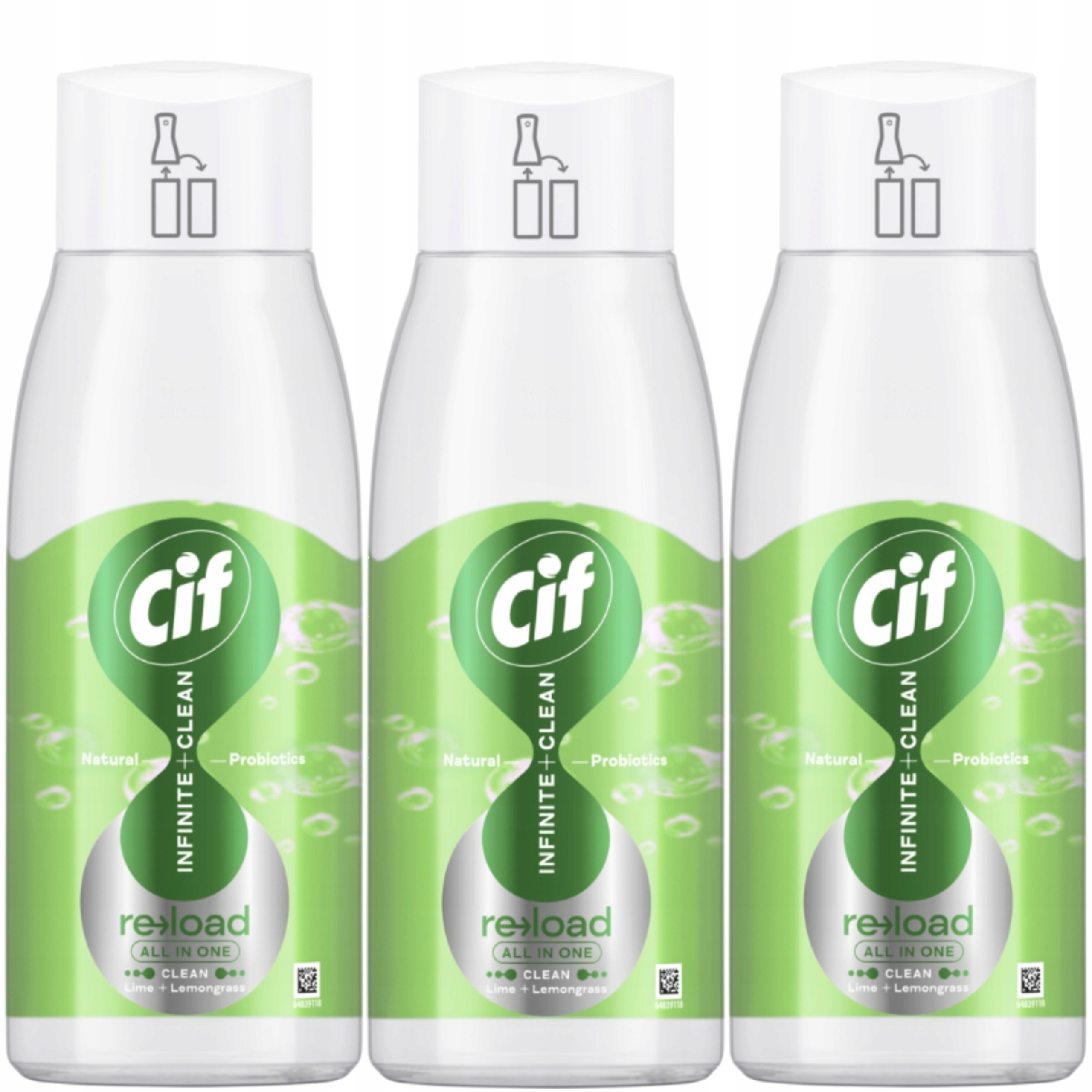 Levně Cif Infinite Refill Náhradní čisticí náplň Limetka Citron 3x590 ml