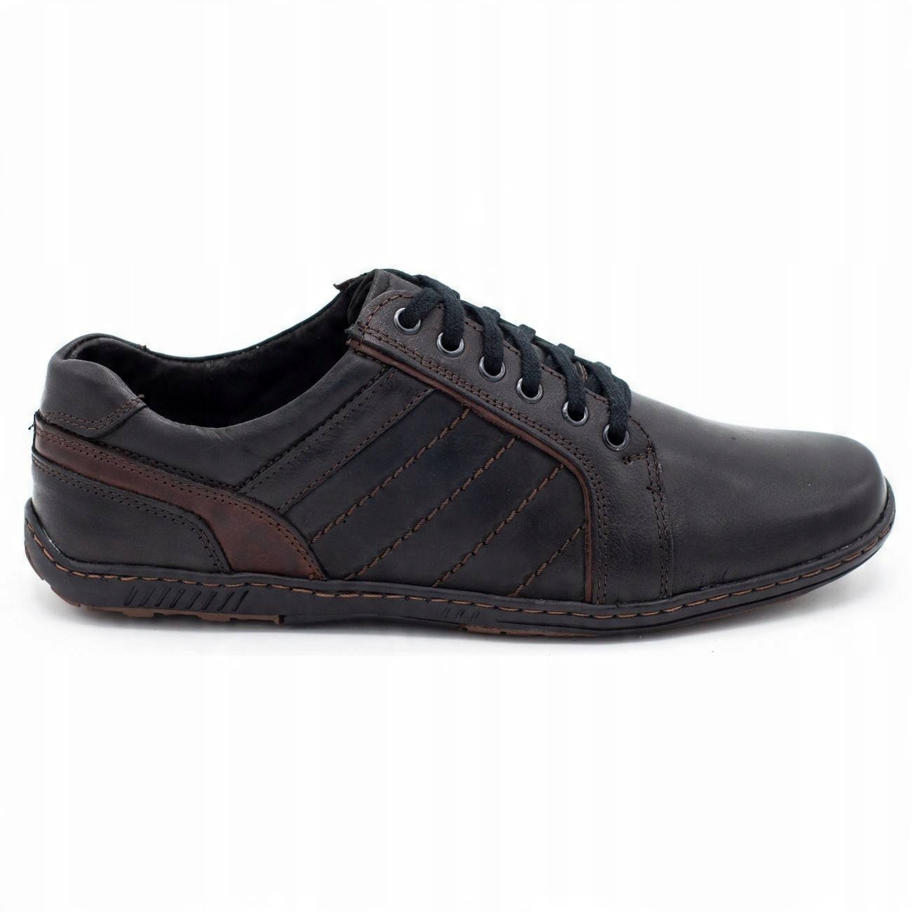 

Buty męskie casual skórzane 616 czarne 43