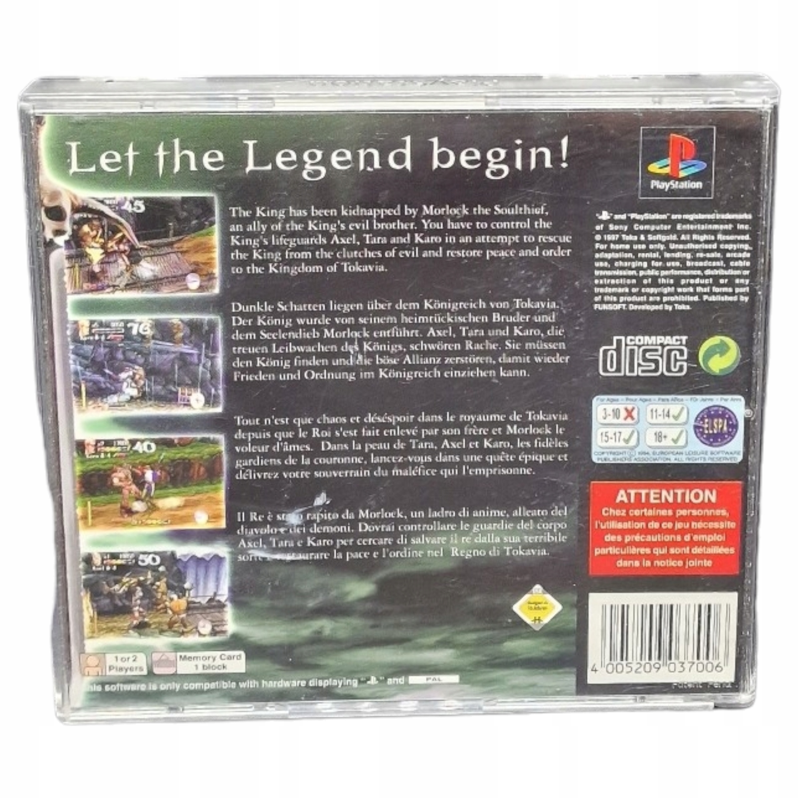 LEGEND PSX PS1 bijatyka unikat Wydawca Sunsoft