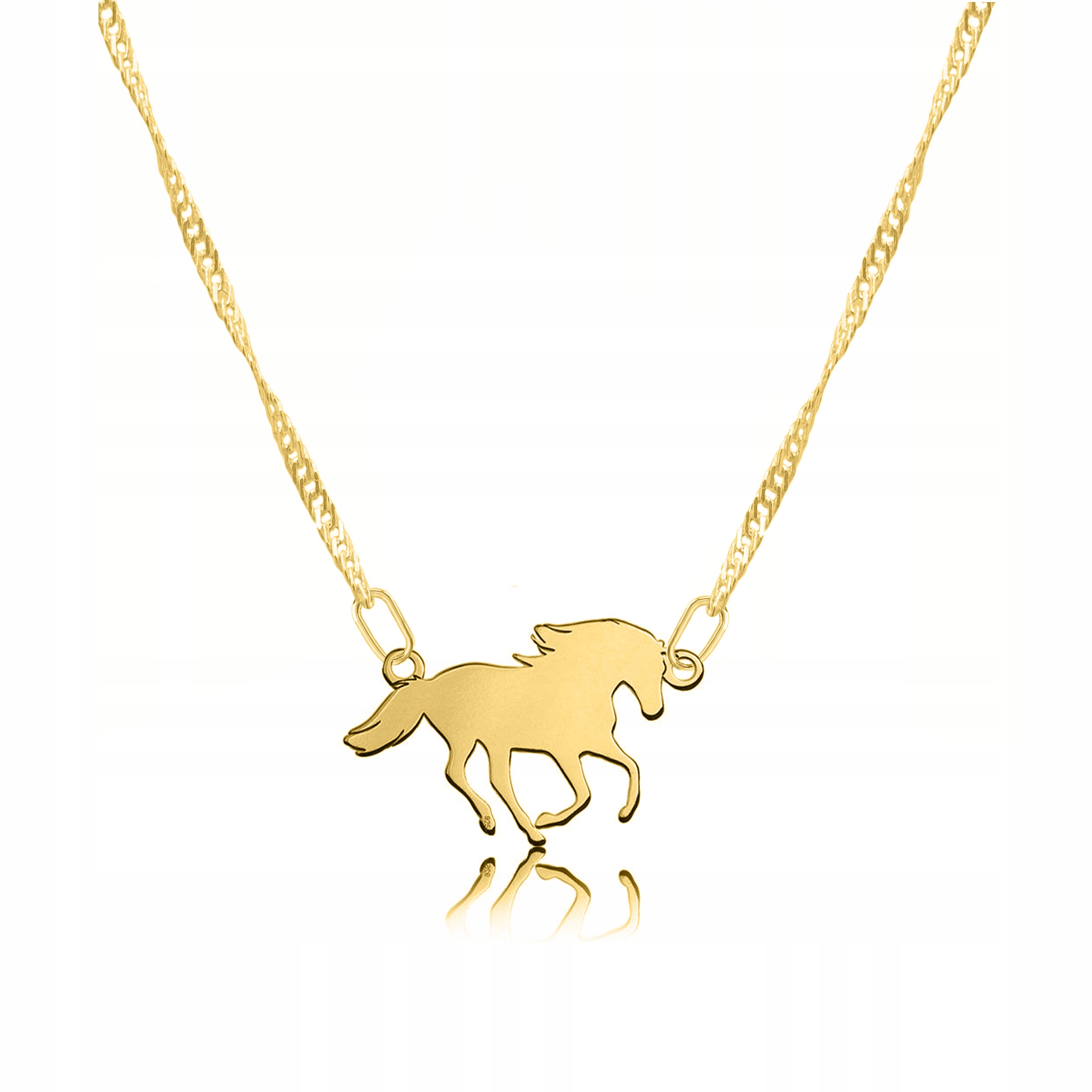 Řetízek zlatý náhrdelník 925 Kůň Koník Zvíře