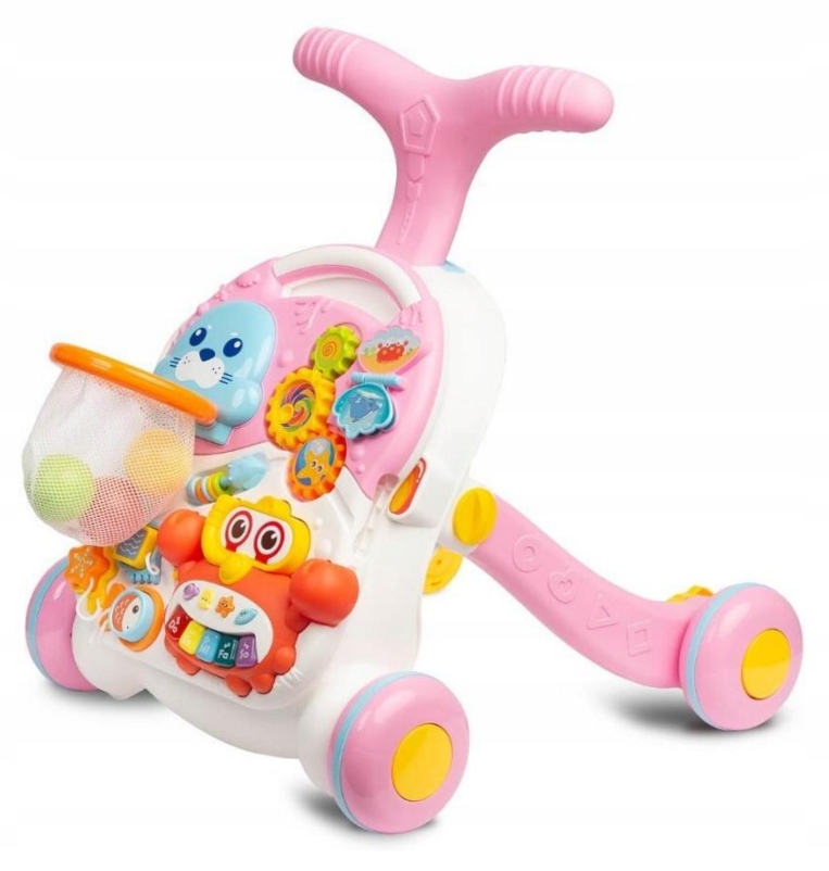 Pchacz stolik 2w1 Spark pink