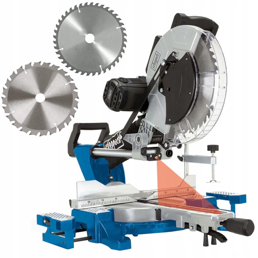 Scheppach Piła ukośnica 305mm z posuwem 2000W HM140L dwie Tarcze w zestawie