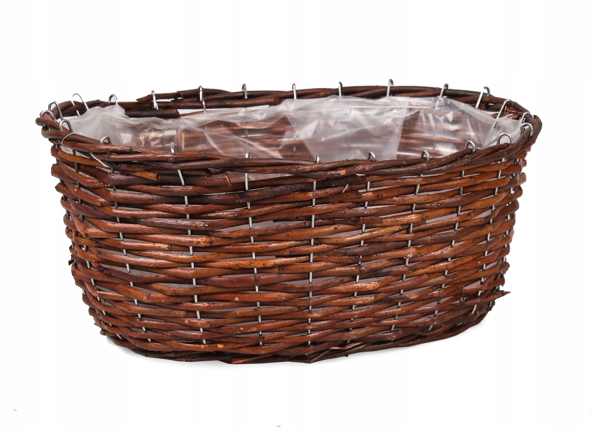

Owalny Koszyk Wiklinowy Na Kwiaty Folia 35x29x16cm