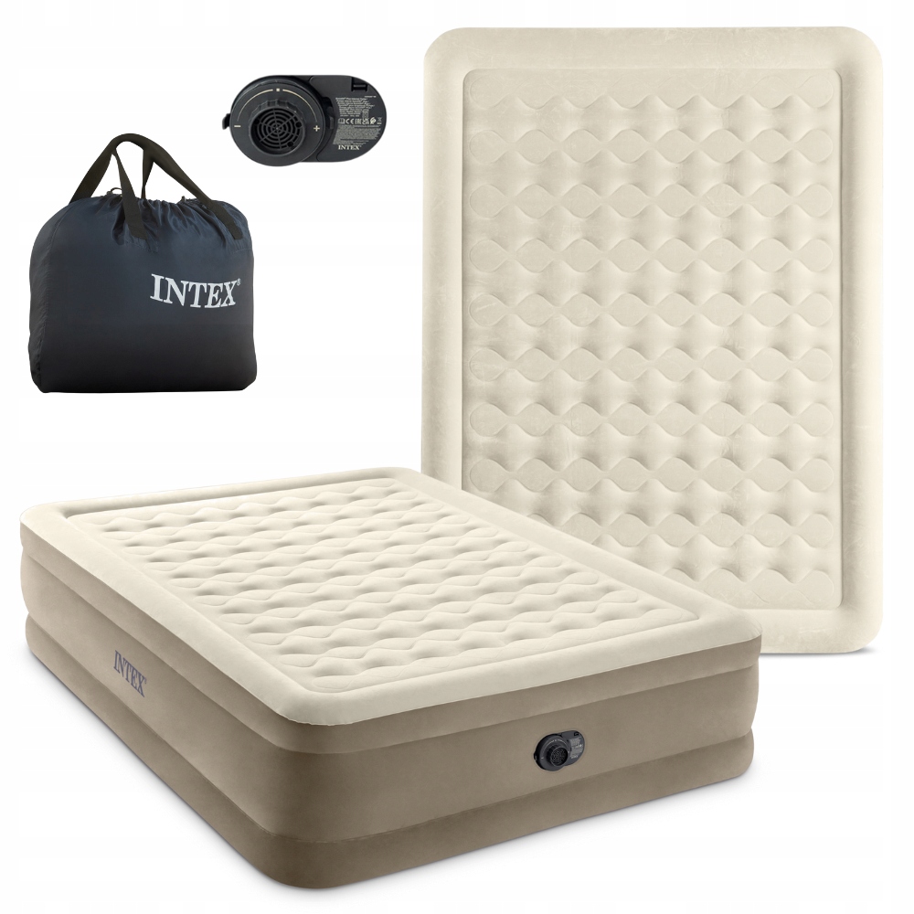 Materac Dmuchany Dwuosobowy Łóżko Intex Z Pompka Elektryczna 203X152CM