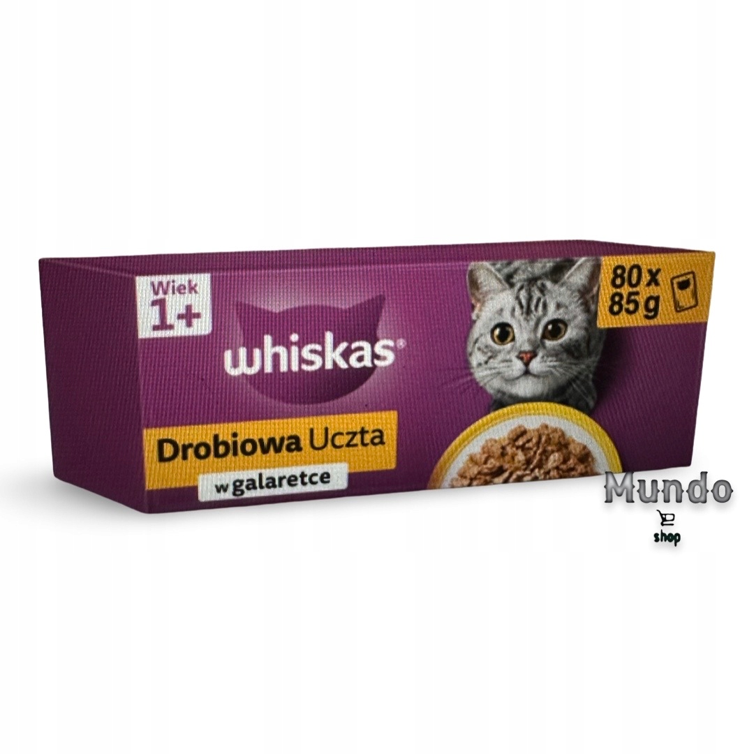 mokré krmivo pro kočky Whiskas Adult Drůbeží hostina v želé 85 g 80 ks