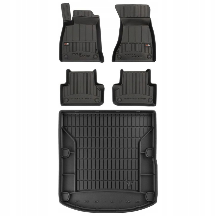 Set 3D Gumové rohože a rohože Audi A4 B9 Sedan 2015-