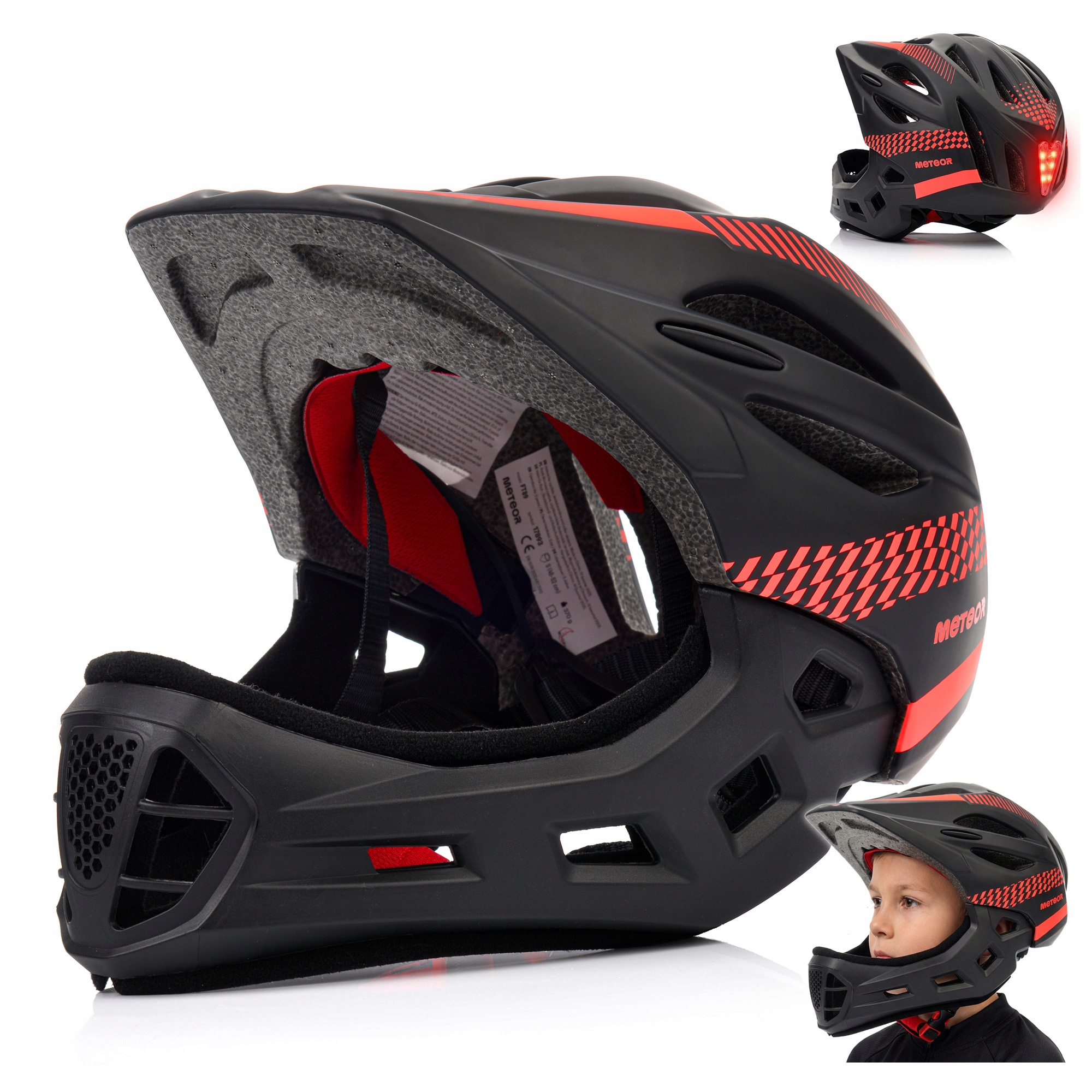 Cyklistická Přilba Na Koloběžku Full Face Lupus S 48-52 se zadním světlem
