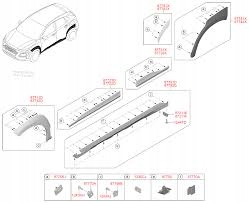 87721J9000CA 87722J9000CA - МОЛДИНГ ДВЕРИ ПЕРЕДНИЙ ЛЕВЫЙ ПРАВЫЙ HYUNDAI KONA 2017-