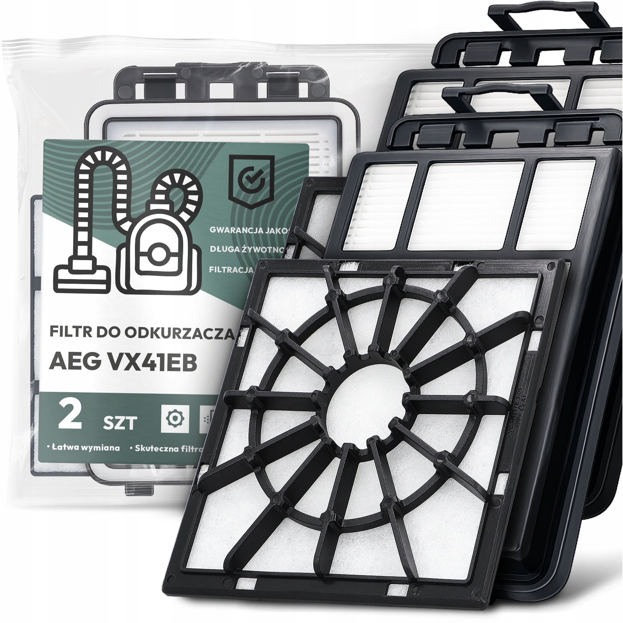 2x Filtry Do Vysavače Aeg VX41EB Omyvatelný Filtr Sada Em-w