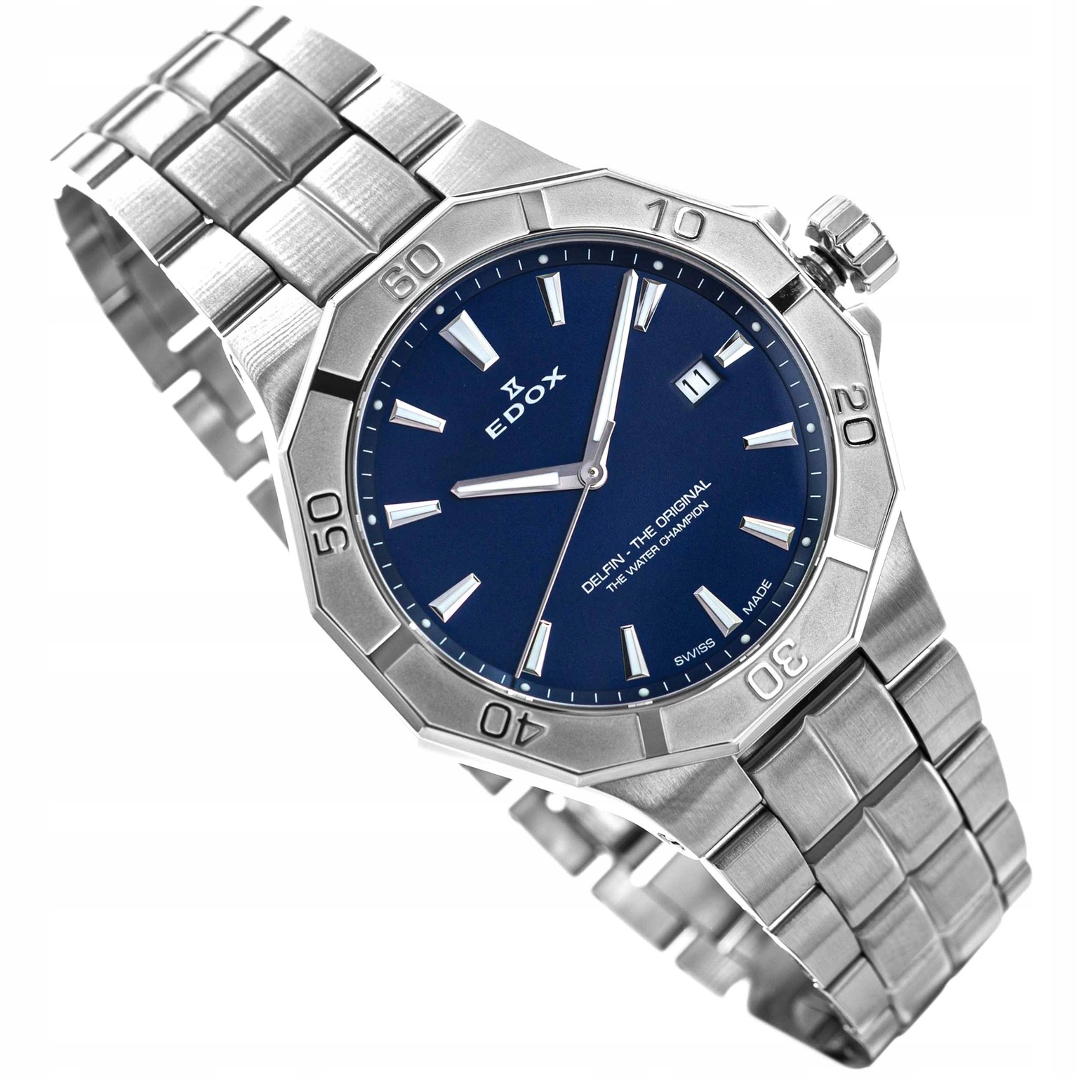 Pánské Hodinky Edox 53021 3 M Buin Delfin The Original Date Stříbrné Neobrite