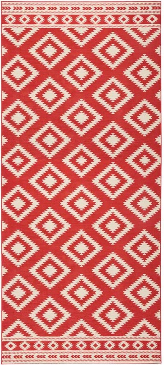 Červený koberec, behúň s krátkym vlasom 80 x 300 cm