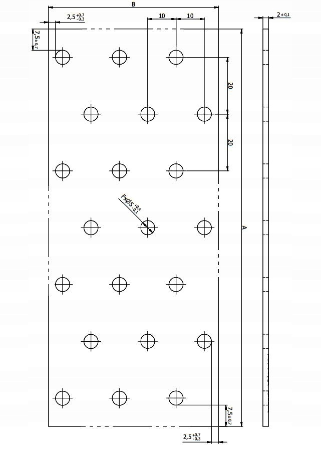 PP4 PŁYTKA PERFOROWANA ŁĄCZNIK CIESIELSKI 40x160x2 10szt PŁASKOWNIK DOMAX Producent Domax