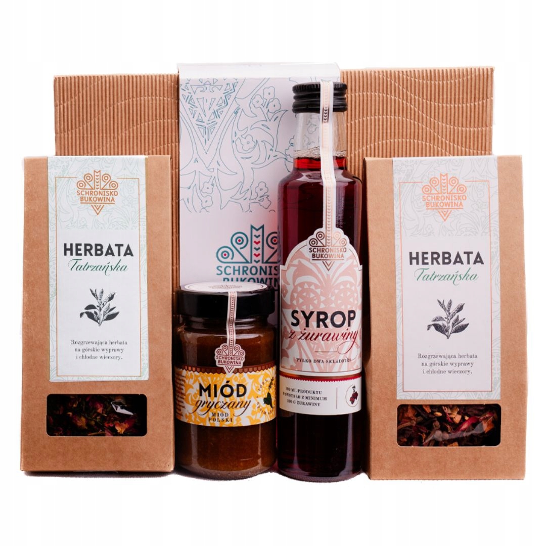 Dárková sada k Dni babičky a dědečka, medový sirup Schronisko Bukowina