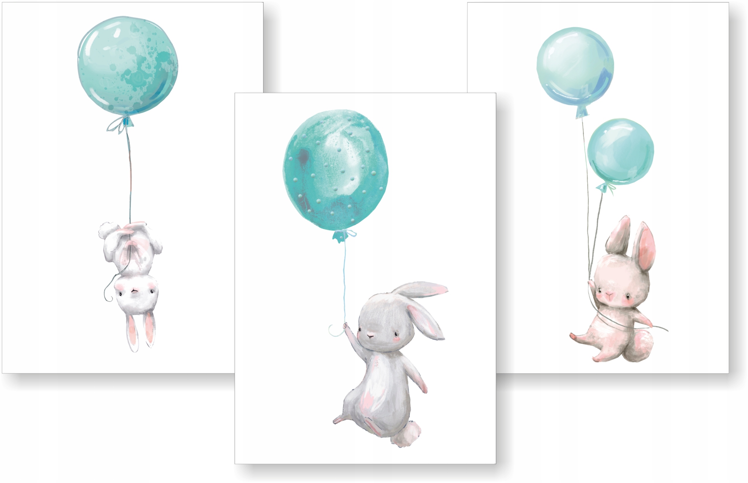 

Zestaw 3 plakaty dziecięce P2 Króliczki Balony A3