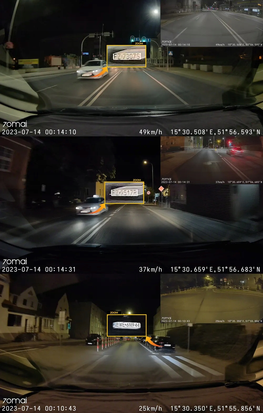 70mai Kamera samochodowa A810 2CH +256GB+UP04+CPL Komunikacja GPS Wi-Fi