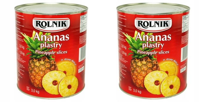 2x 3000g Rolnik Ananas plastry