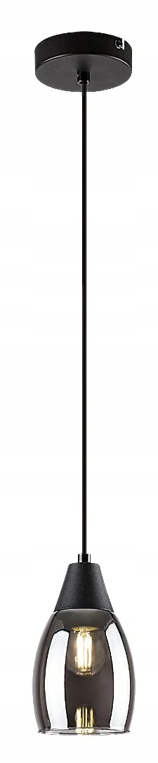 Závěsná lampa bodová, černá, skleněná, kouřové stínítko nad stůl, ostrov Rabalux
