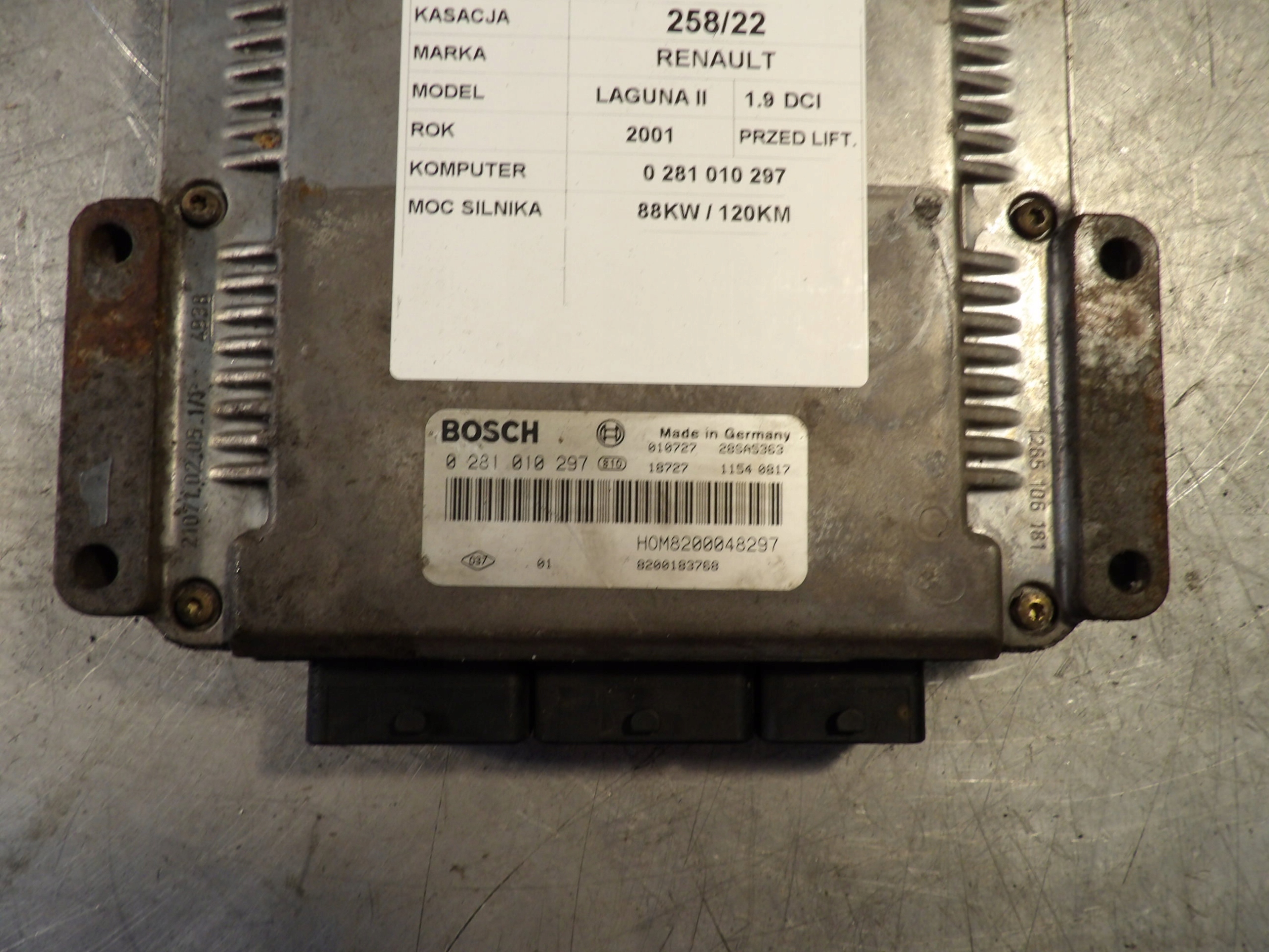 computer Renault Laguna II 0281010297 8200183768