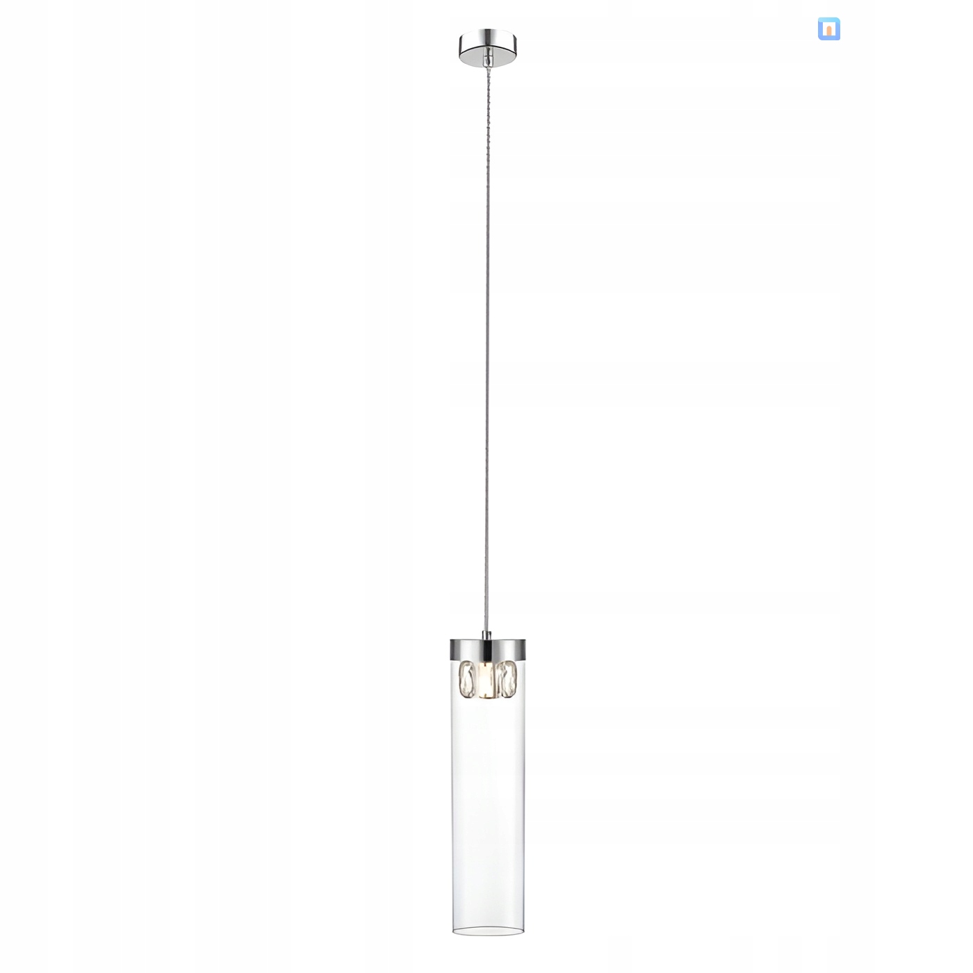 Moderný previs podlhovastého tvaru s odrážajúcim sa kryštálom vo vnútri Gem