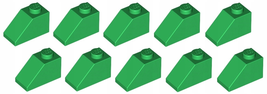 

Lego skos dachówka 1x2 zielona 10 szt. 3040 Nowa