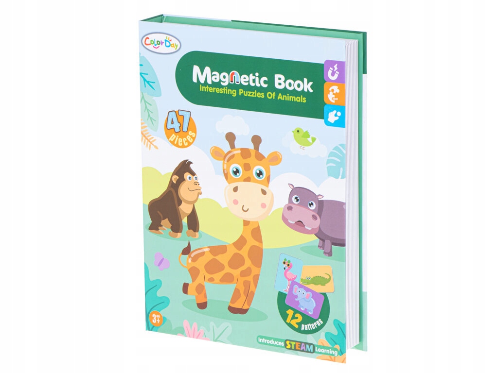 Układanka Magnetyczna Puzzle Montessori 47 el. Książka Edukacyjna Safari Kod producenta KX5428_1