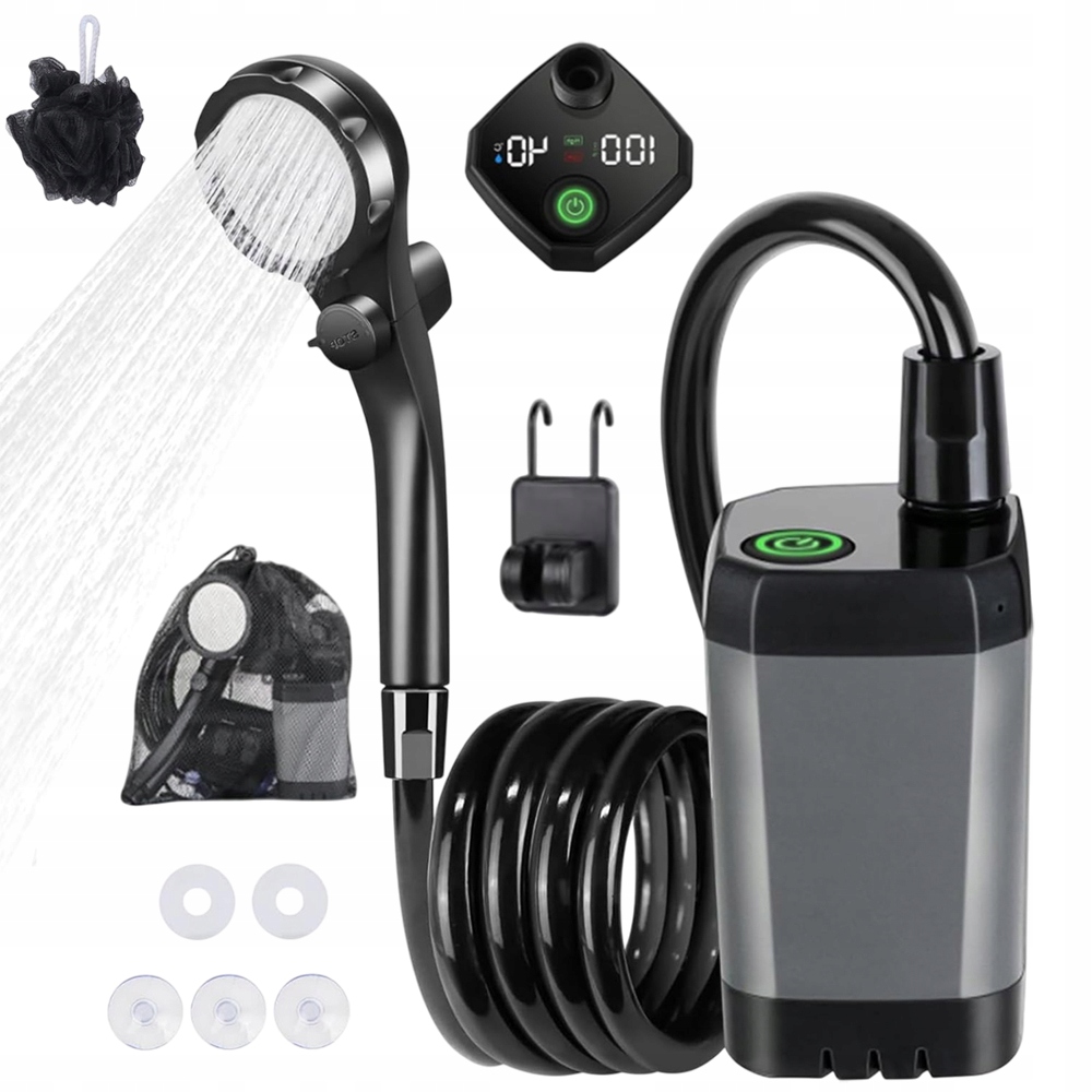 Prysznic Turystyczny Przenośny Natrysk Camping Myjka 6000MAH